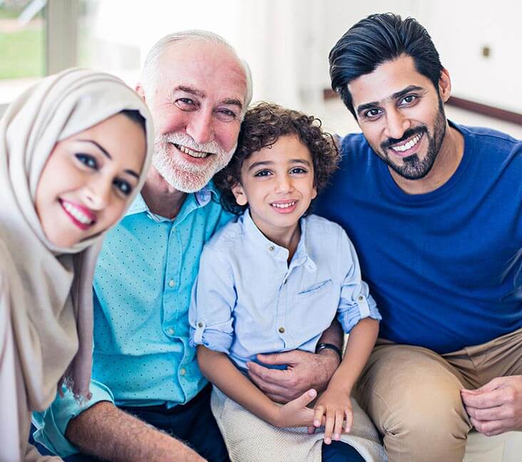 Smiling arabic family